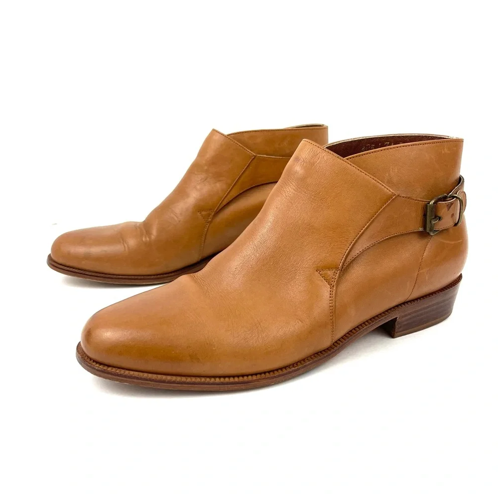 Vintage Levi's Shoes York Brown Leather Ankle Buckle Chelsea Boots